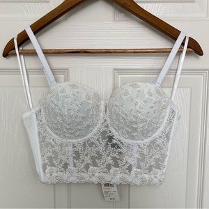 Windsor Corset White Beaded Bralette Size Large